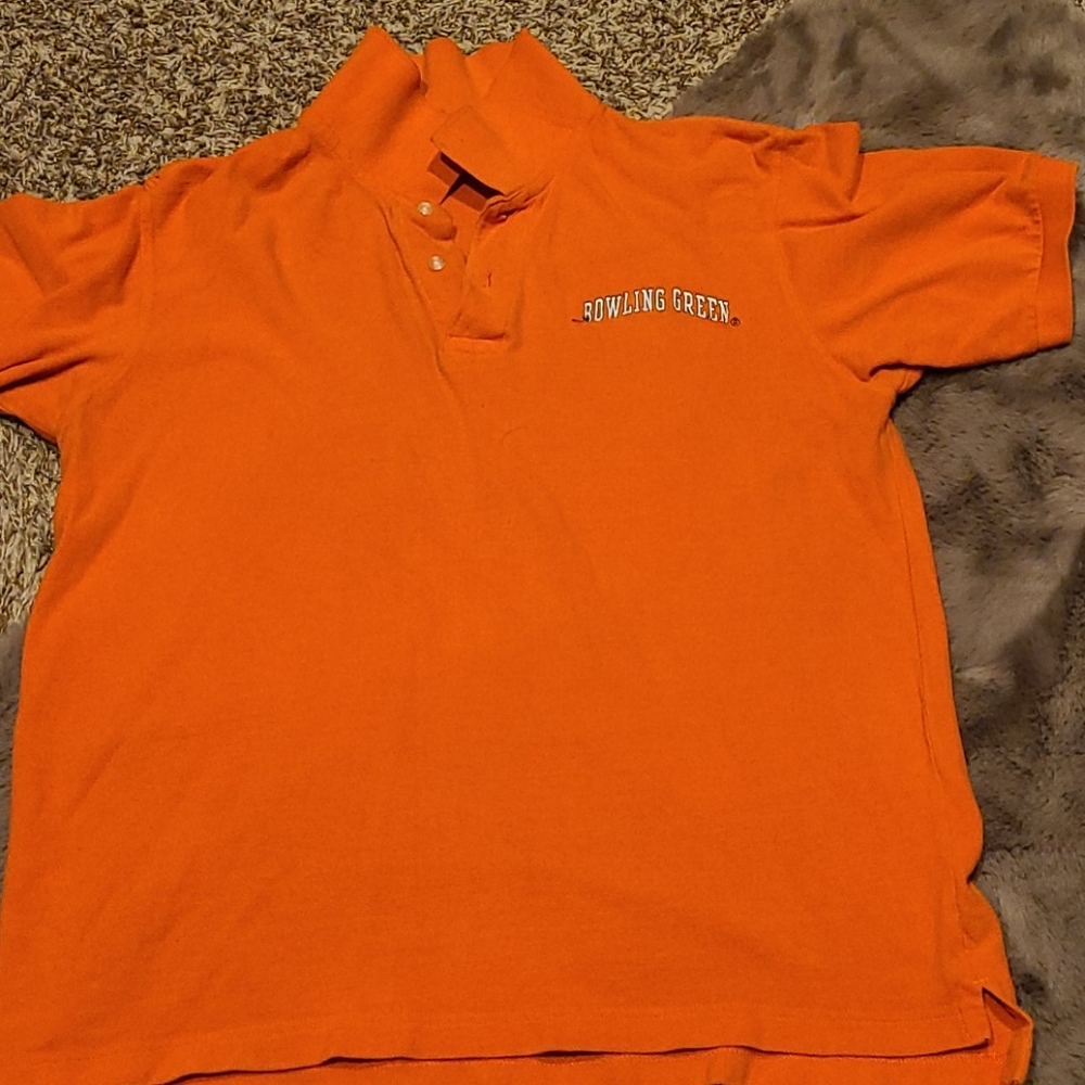 Bowling Green University orange polo shirt sz me.